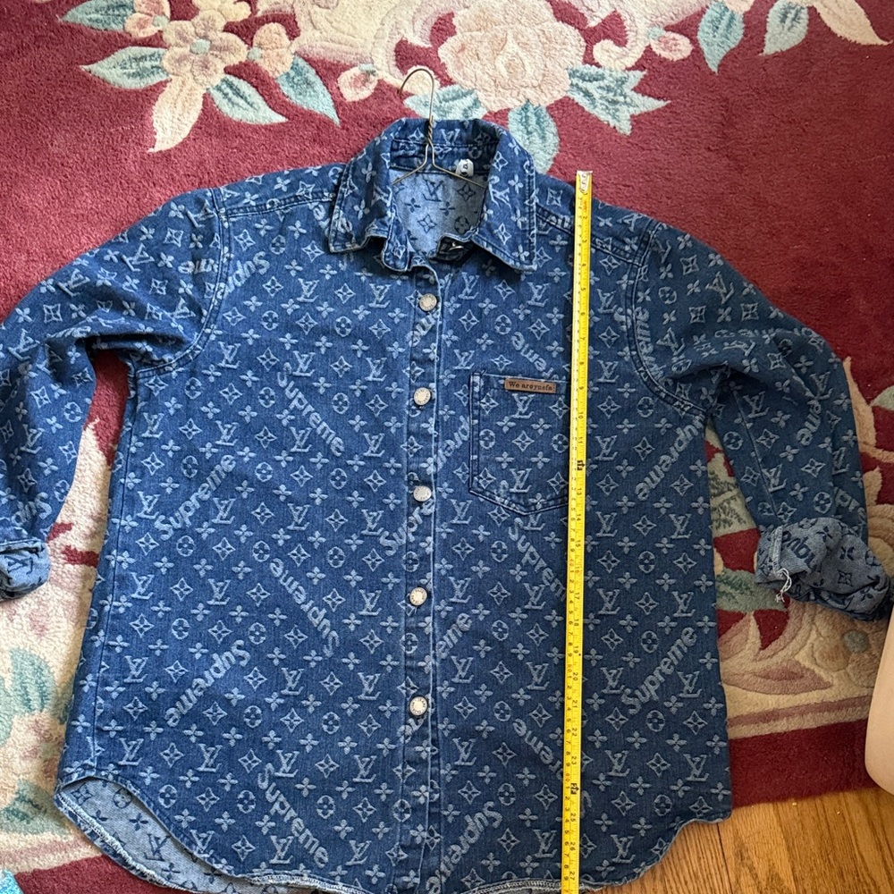 Blue Monogram Button-Down Shirt - image 1